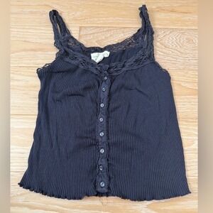 DENIM & SUPPLY RALPH LAUREN Womens Tank Top Boho Coquette Cottagecore Crochet XS
